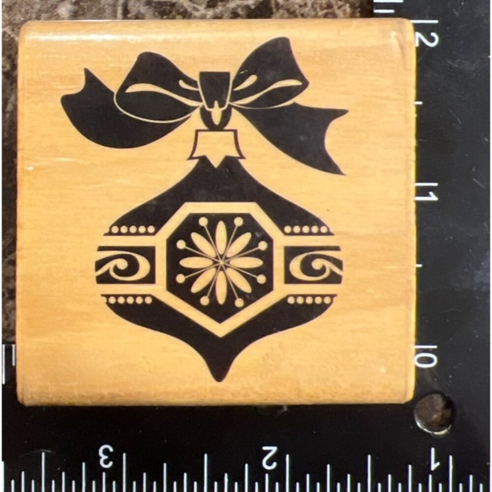 10287866 Craft Smart Holiday Ornament wood mounted Rubber Stamp 2013